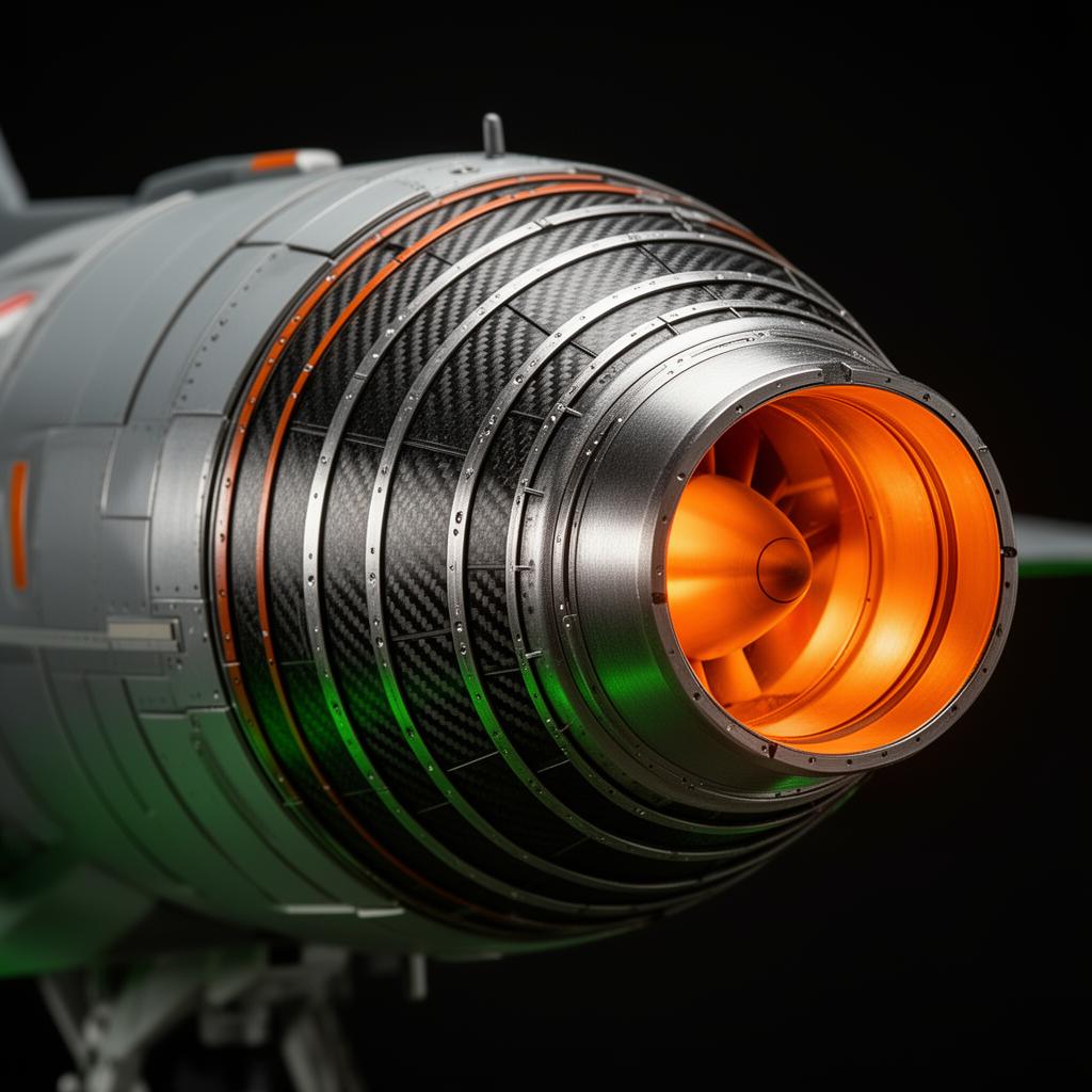 Model turbine jet engine close-up